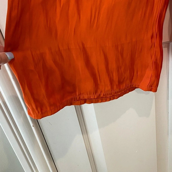 Joie Wide Leg elastic waist drawstring pants orange 16232 - Picture 4 of 11